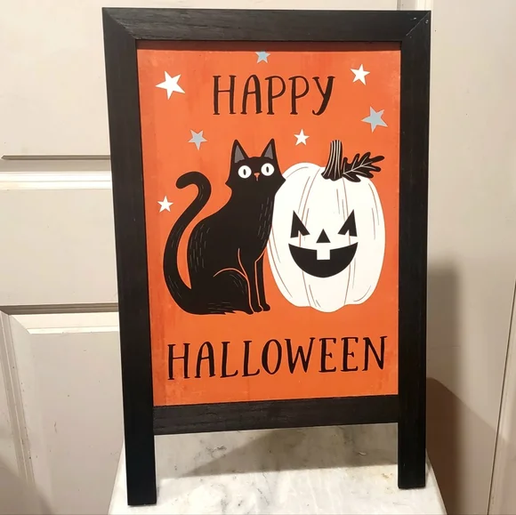 Halloween Cat Pumpkin Sign - Picture 4 of 4